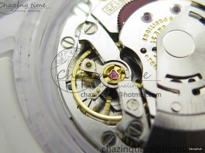 KZF Best Transparent on Phantomlab Rubber Edition VR3135 Dial Blue Light Strap White Submariner 0219